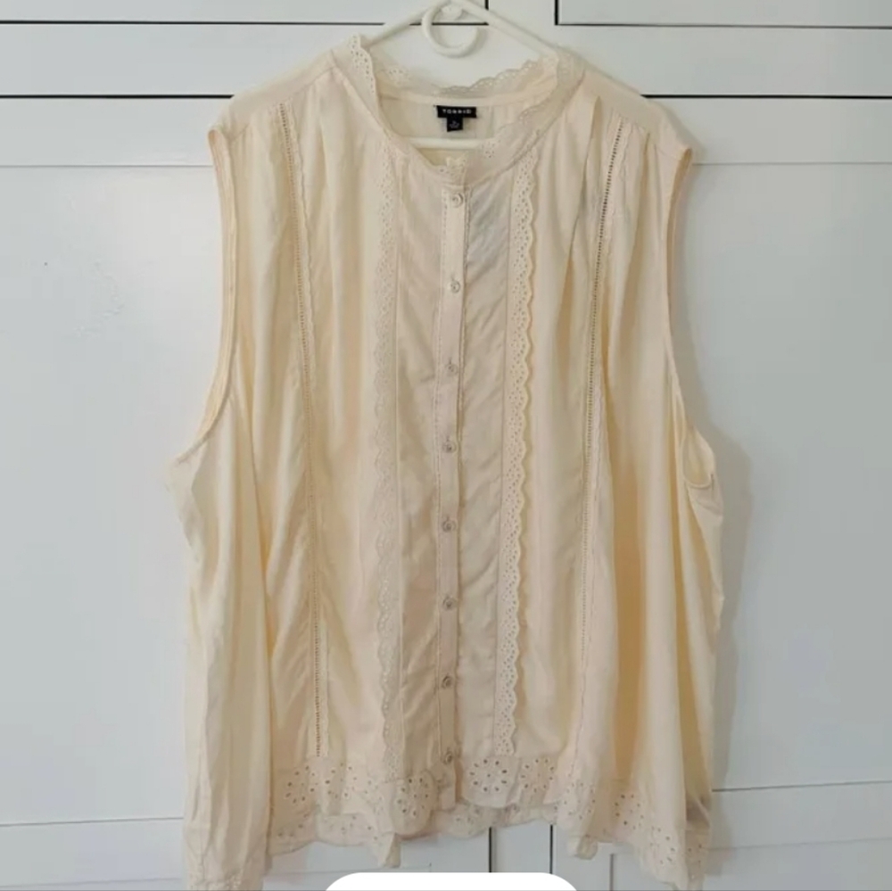 Challis High Low Eyelet Hem Top Sleeveless By Torrid